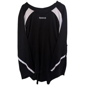 Reebok Goalie Jersey Mens XL Black White Hockey Long Sleeve Athletic Shirt